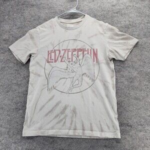 Led Zepplin Shirt Mens XS Short Sleeve Gray Tie Dye Tailgate Angel